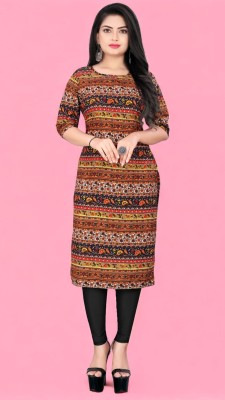 YATKSH Women Printed Straight Kurta(Multicolor)