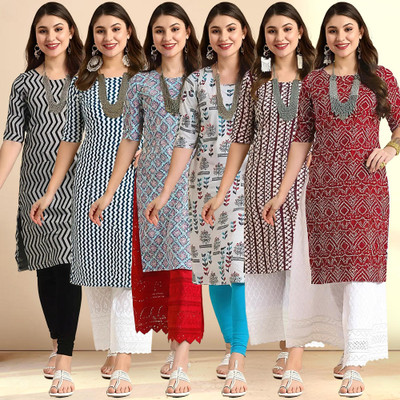 1 Stop Fashion Women Printed A-line Kurta(Multicolor)