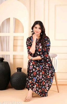 Tejal Textile Women Printed Anarkali Kurta(Multicolor)