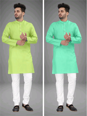 UNIQUE MOMENTS Men Solid A-line Kurta(Multicolor)