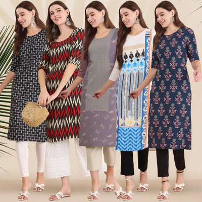 EthnicBasket Women Printed A-line Kurta(Multicolor)