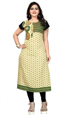 SHREE INFINITY EXPORT Women Printed A-line Kurta(Green)