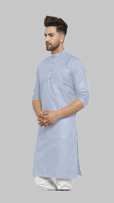 VINAARI Men Solid A-line Kurta(Grey)