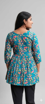 Harmi collection Women Floral Print Flared Kurta(Multicolor)