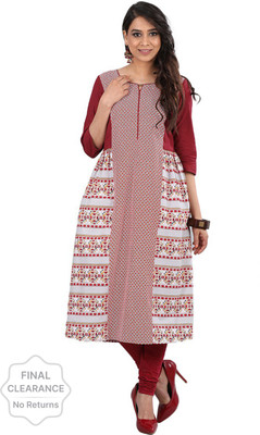 Aurelia Women Printed A-line Kurta(Grey)