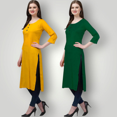 Coft Women Self Design Straight Kurta(Multicolor)