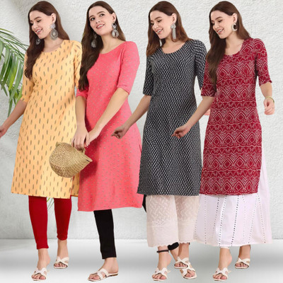 1 Stop Fashion Women Printed A-line Kurta(Multicolor)