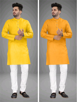 TRUST OUS Men Solid Straight Kurta(Multicolor)