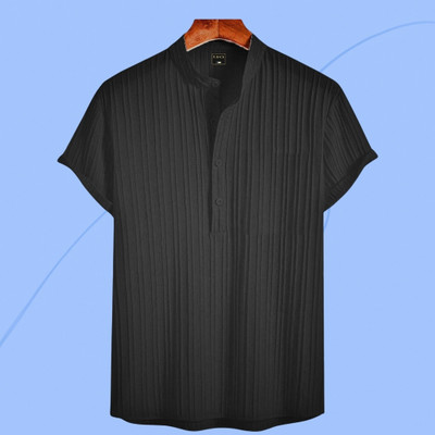 ANITA FASHION Men Printed Straight Kurta(Black)