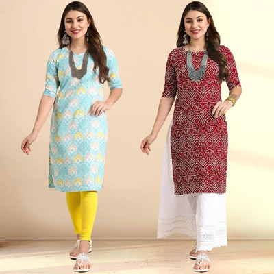 1 Stop Fashion Women Printed A-line Kurta(Multicolor)