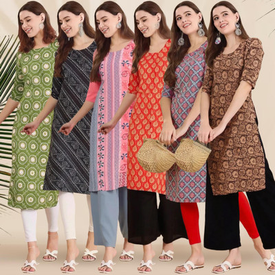 1 Stop Fashion Women Printed A-line Kurta(Multicolor)