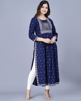 JaishreeFab Women Printed Ethnic Dress Kurta(Blue)