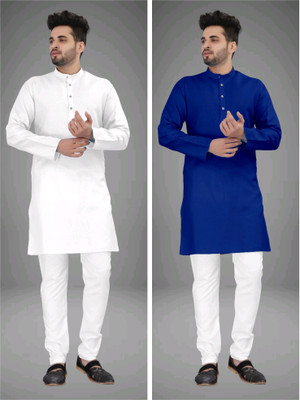 click n buy Men Solid Straight Kurta(Multicolor)