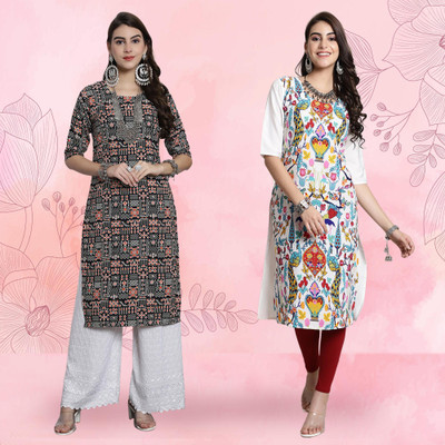 EthnicBasket Women Printed A-line Kurta(Multicolor)