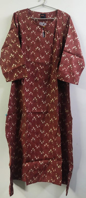 ANSH CREATION Women Self Design Straight Kurta(Maroon)