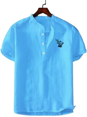 ZAKOD Men Solid Straight Kurta(Light Blue)