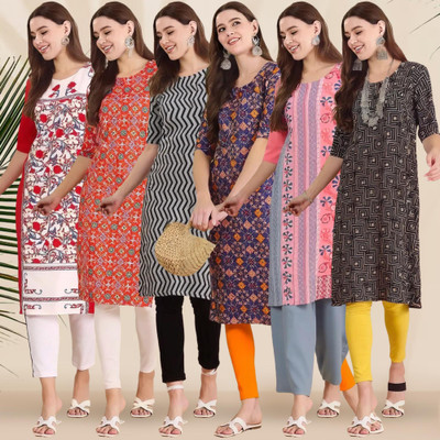 1 Stop Fashion Women Printed A-line Kurta(Multicolor)
