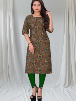 dharmanandan creation Women Printed Flared Kurta(Multicolor)