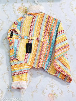 HouseOfCommon Men Printed A-line Kurta(Multicolor)
