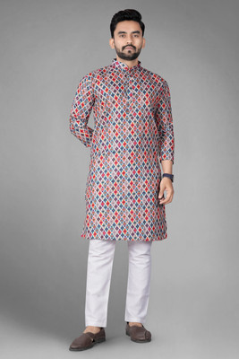 DHASU TRENDZ Men Printed Straight Kurta(Multicolor)