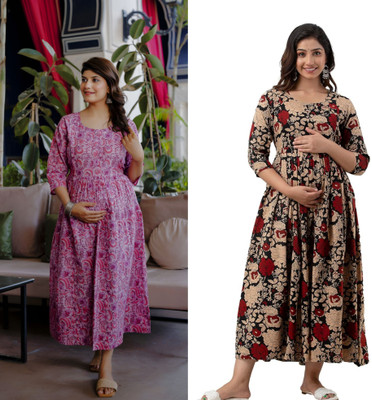 simran Women Printed Anarkali Kurta(Multicolor)