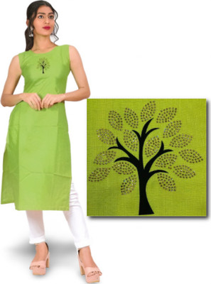 DK Creation Women Self Design A-line Kurta(Light Green)