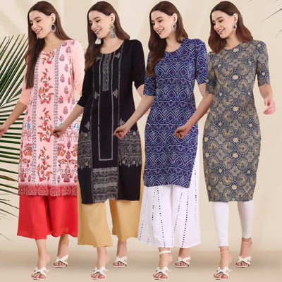 1 Stop Fashion Women Printed A-line Kurta(Multicolor)