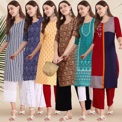 1 Stop Fashion Women Printed A-line Kurta(Multicolor)