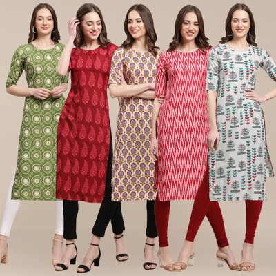 EthnicBasket Women Printed A-line Kurta(Multicolor)