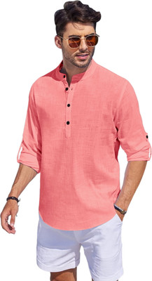 FOLGEN Men Solid Straight Kurta(Multicolor)