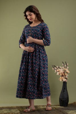 Murli Kurti Flared/A-line Gown(Blue)