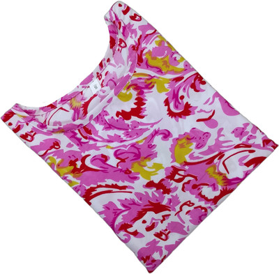 DB COLLECTION Women Printed Straight Kurta(Pink, White)