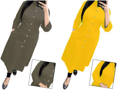 Maa Meladi Creation Women Solid A-line Kurta(Multicolor)