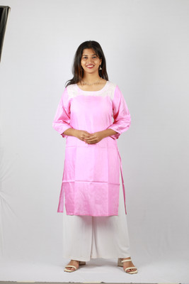 The Rashmi Shikha Women Dyed/Ombre A-line Kurta(Pink)