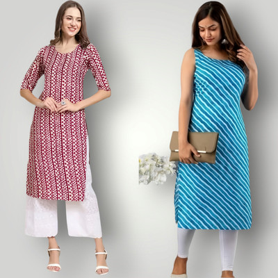 HouseOfCommon Women Printed Straight Kurta(Multicolor)