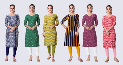 Pihu Fashion Women Printed A-line Kurta(Blue, Green, Beige, Purple, Red)