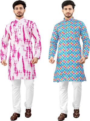 DHASU TRENDZ Men Printed Straight Kurta(Multicolor)