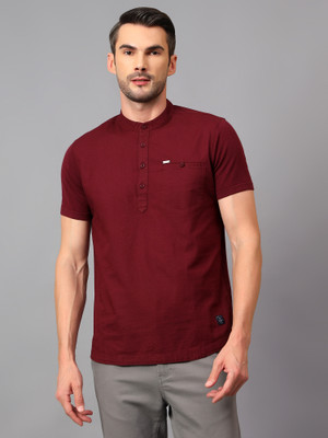 CANTABIL Men Solid Straight Kurta(Maroon)