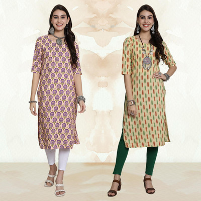 Moda Rapido Women Printed A-line Kurta(Multicolor)