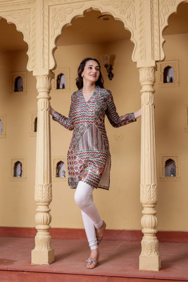 RAISHREE Women Printed Straight Kurta(Multicolor)