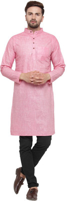 Sayesha Men Solid Straight Kurta(Pink)