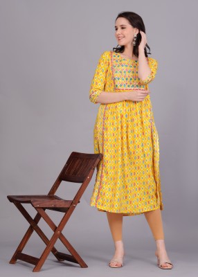 aaliya fashion Anarkali Gown(Yellow)