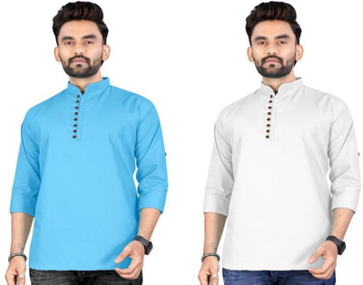TRUST OUS Men Solid Straight Kurta(Multicolor)