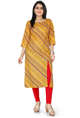 DUTT TEXTILE Women Solid A-line Kurta(Yellow)