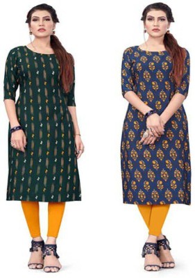 HouseOfCommon Women Printed A-line Kurta(Multicolor)