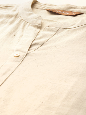 Feranoid Retail Women Solid Straight Kurta(Beige)