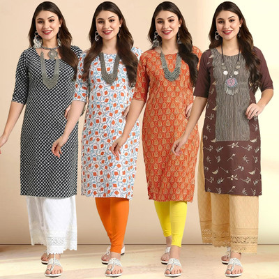EthnicBasket Women Printed A-line Kurta(Multicolor)