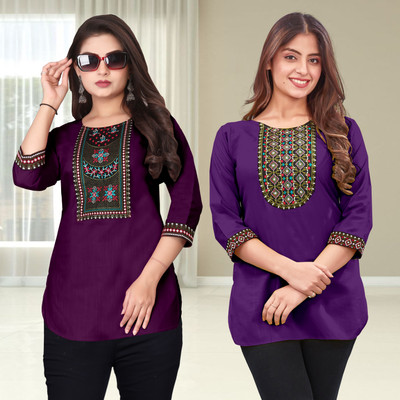 FSR Women Solid Straight Kurta(Multicolor)