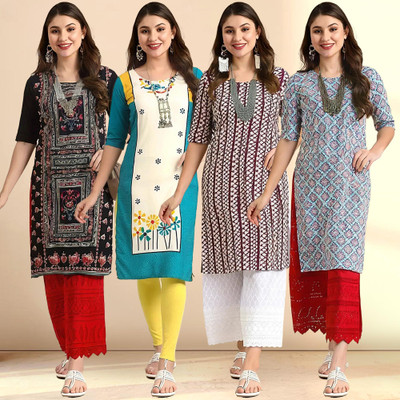 1 Stop Fashion Women Printed A-line Kurta(Multicolor)