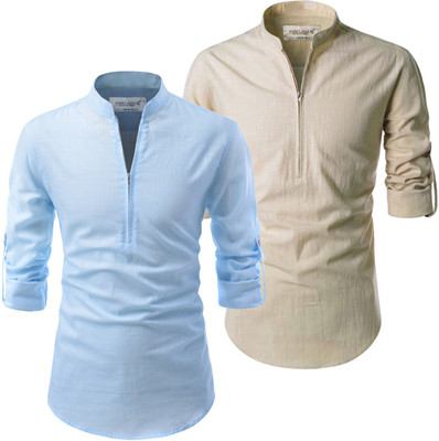 Vida Loca Men Solid Straight Kurta(Light Blue)